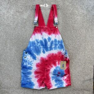Chubbies Shortall Overalls Mens XXL Red White Blue Tie Dye The Camp Chubberall
